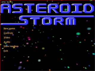 Asteroid Storm title screen