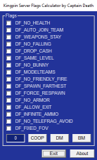 Server DM Flags Calculator main screen